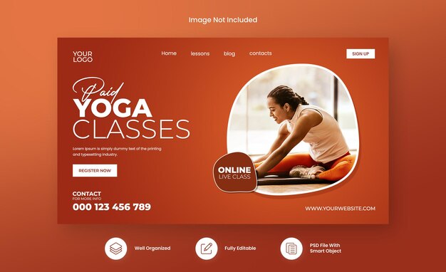 Yoga meditatie klasse landing page template