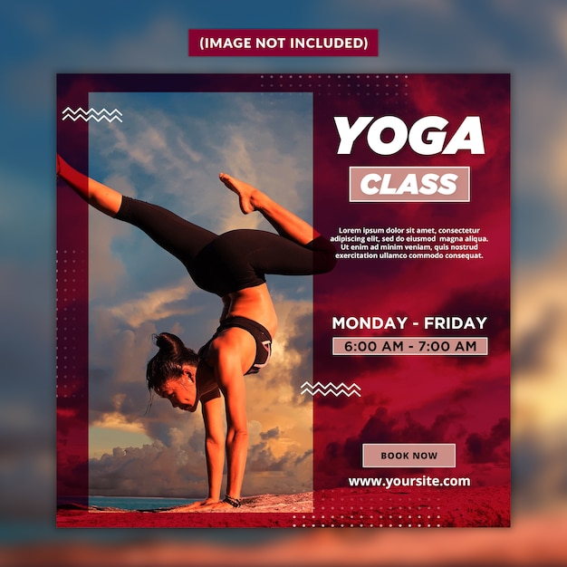 Yoga social media post template psd