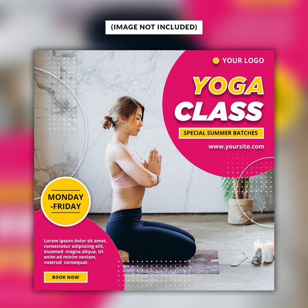 PSD yoga social media post template