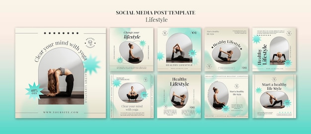 PSD yoga social media posts