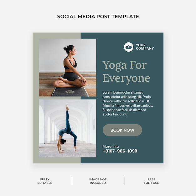 Template di post per instagram di yoga time