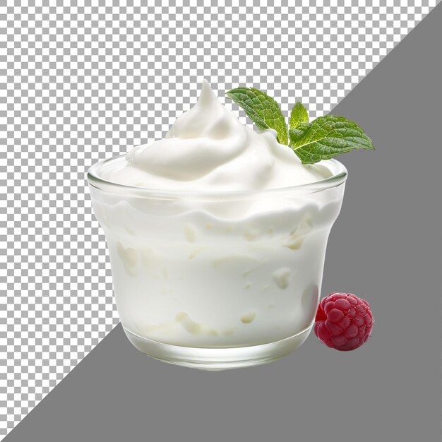 PSD yoghurt against transparent background ai generated