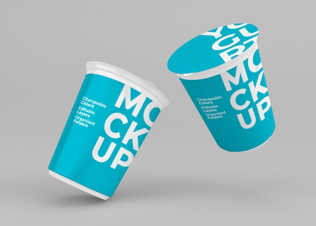 Yoghurt beker mockup ontwerp geïsoleerd