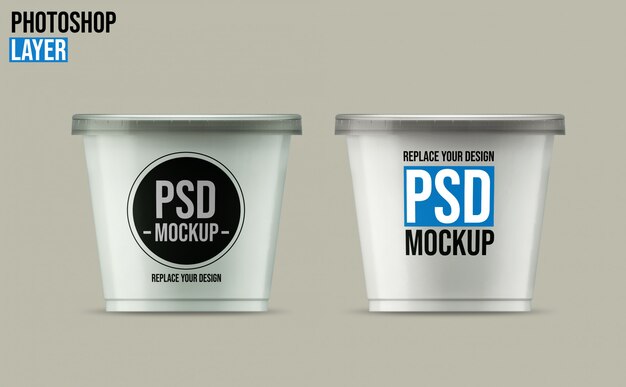 Yoghurt cup mockup ontwerp