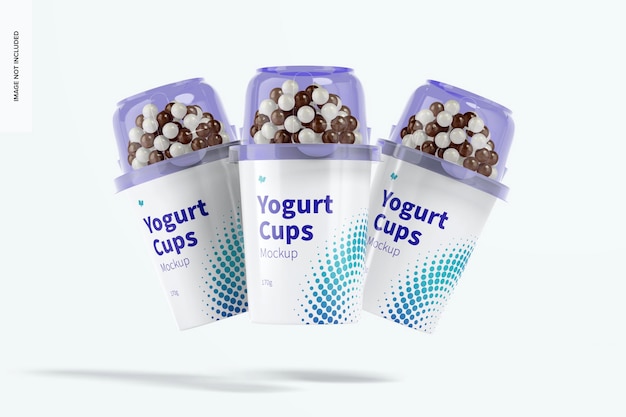 Yoghurtbekers set mockup