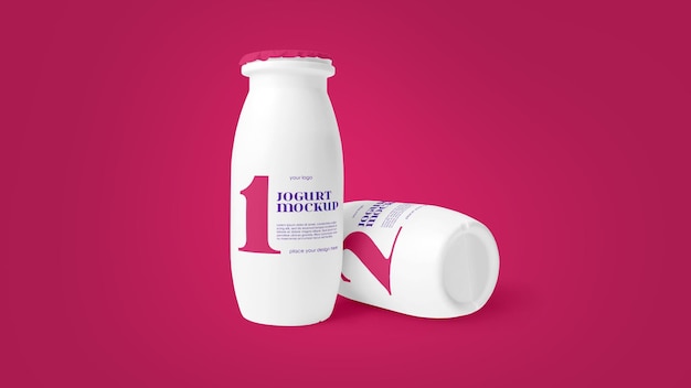 PSD yogurt bottle mockup psd template