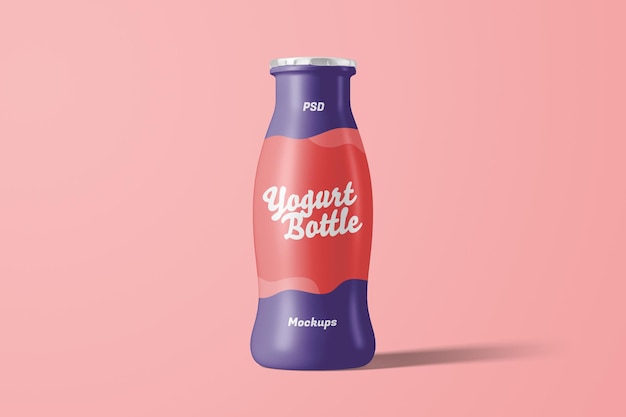 Yogurt bottle packaging mockup