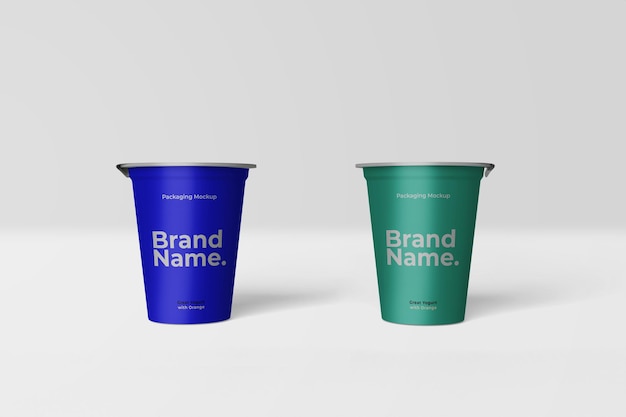 Mockup psd per il design della tazza di yogurt