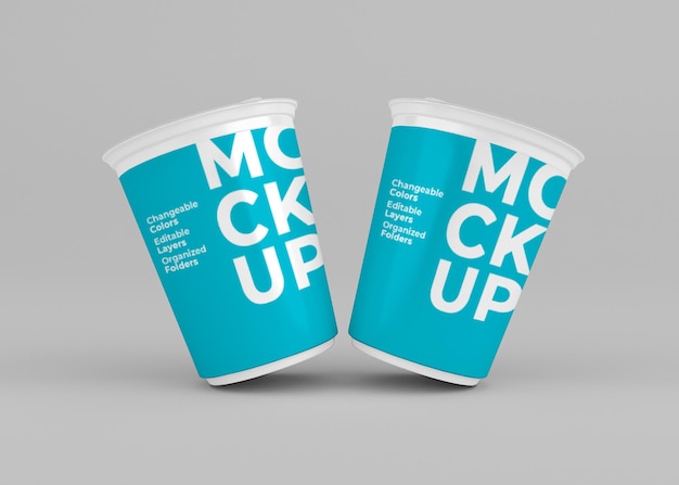 Yogurt cup mockup design isolato