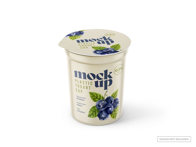 PSD Мокап чашки йогурта