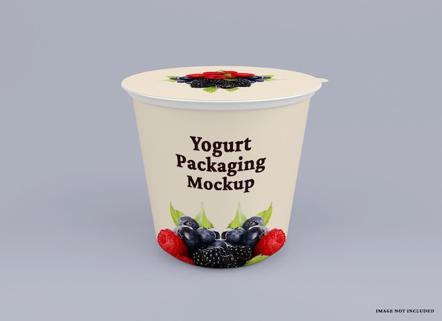 Mockup del pacchetto della tazza di yogurt