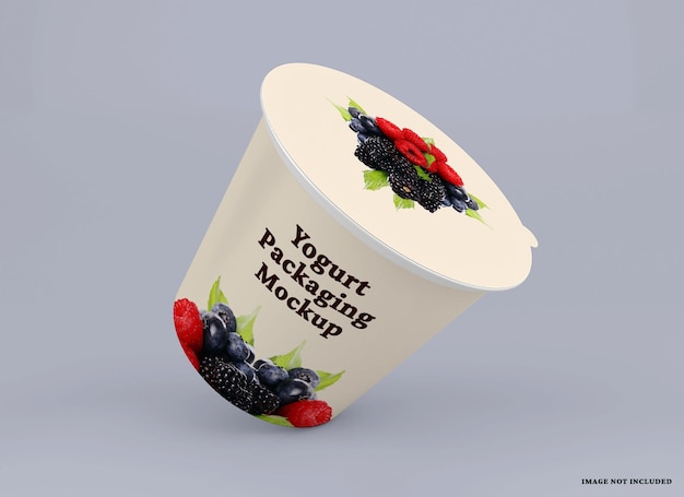 PSD mockup del pacchetto della tazza di yogurt