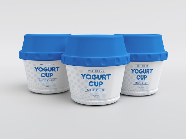 Mockup di confezione di tazze di yogurt