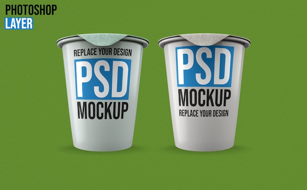 Yogurt cups mockup