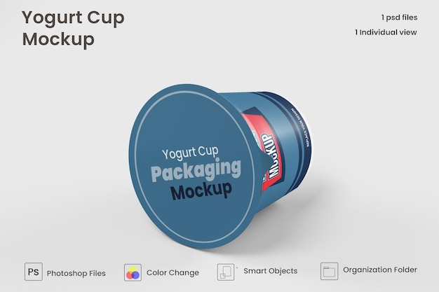 ヨーグルトカップモックアッププレミアムpsd