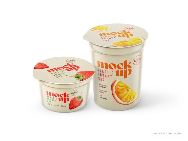 PSD yogurt cups mockups