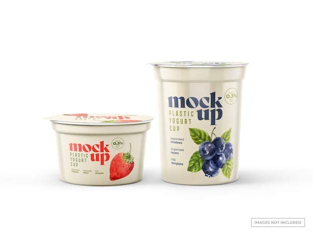 PSD mockup di tazze di yogurt