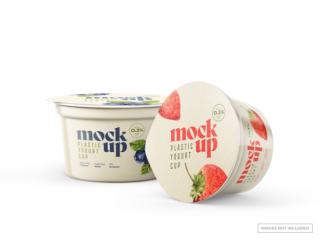 Mockup di tazze di yogurt
