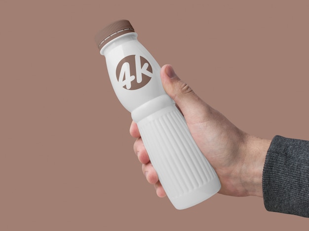 PSD yogurt dairy bottle mockup