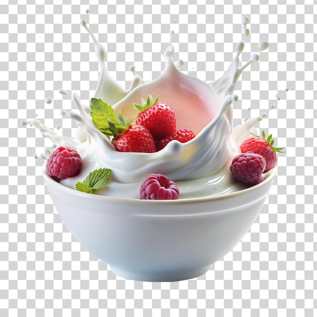 Yogurt splash isolated on transparent background