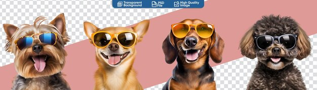 PSD yorkshire chihuahua poodle dachshund cool dogs in sunglasses