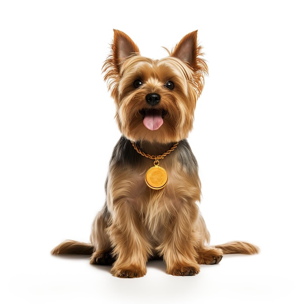 Yorkshire terrier of blue color