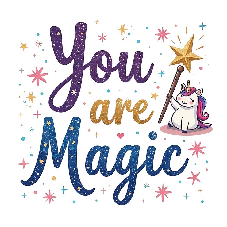 PSD you are magic unicorn art