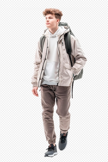 PSD young adult man smiling and carrying bag related tags