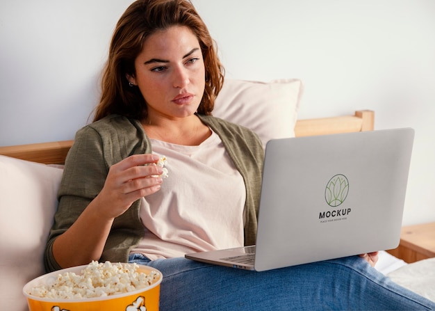 young adult using digital device mockup