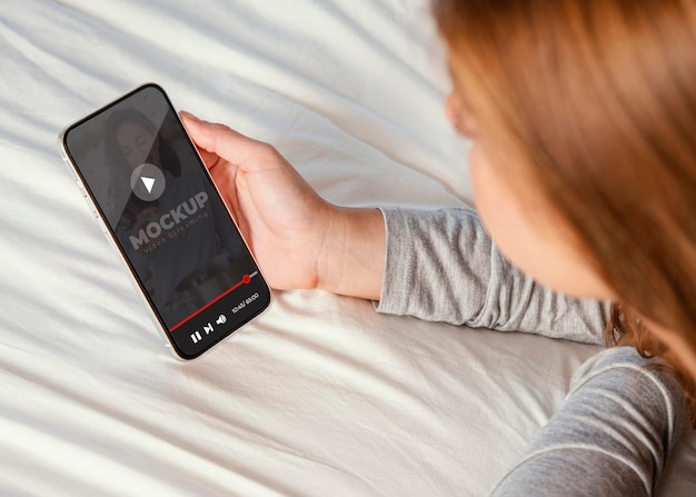 young adult using digital device mockup
