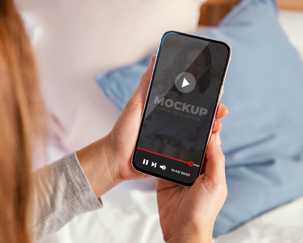 young adult using digital device mockup