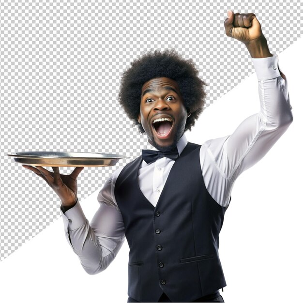 PSD young afro man on transparent background