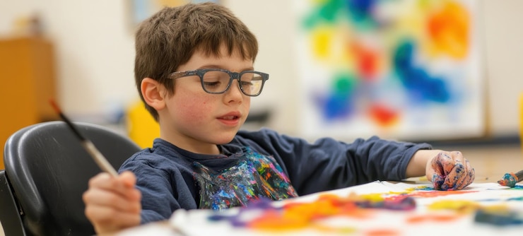 PSD young artist at work a colorful creation