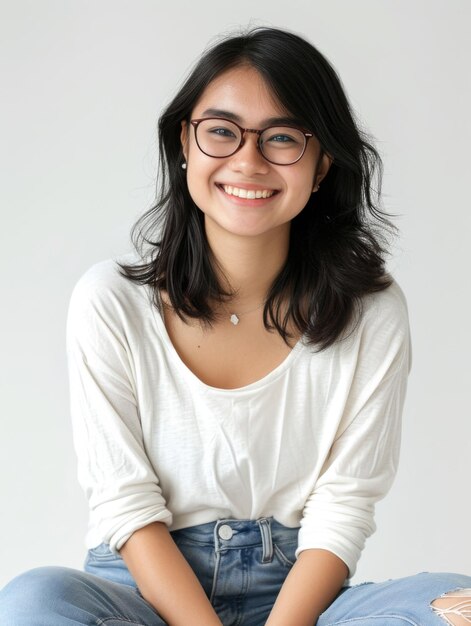 Young asian lady with casual wear transparent background