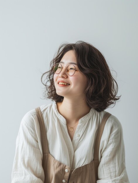 Young asian lady with casual wear transparent background