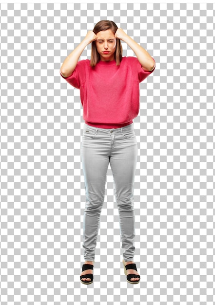 young beautiful and cool woman full body