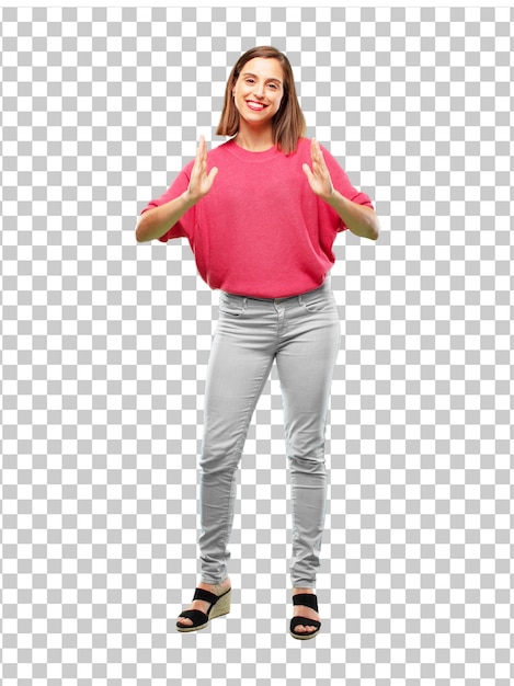 PSD young beautiful and cool woman full body