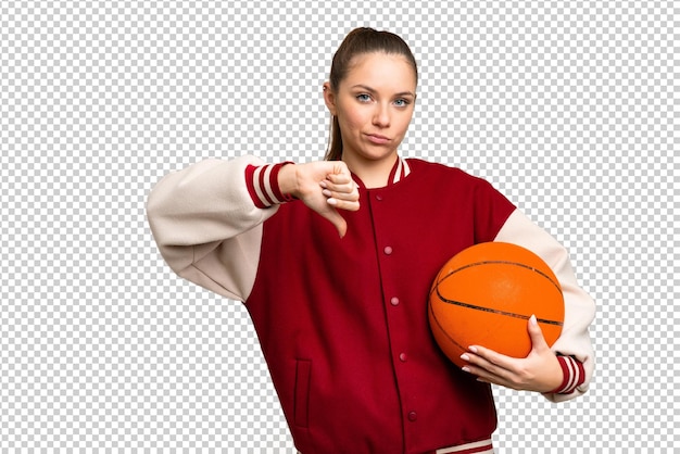 Young blonde woman over isolated chroma key background