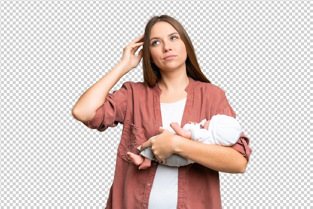 young blonde woman over isolated chroma key background