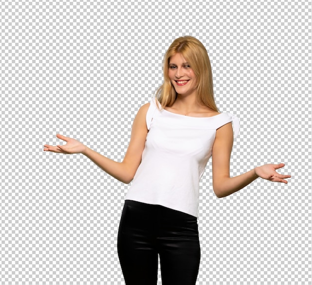 PSD young blonde woman smiling