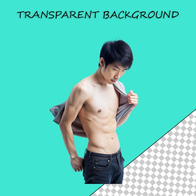 PSD young bodybuilder on transparent background png