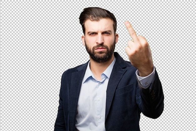 PSD young businessman disagreement pose