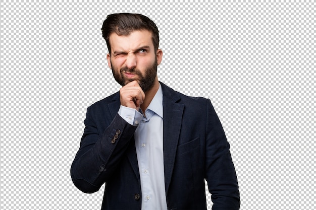 PSD young businessman disagreement pose