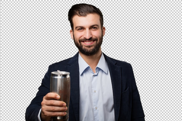 Young businessman face expression