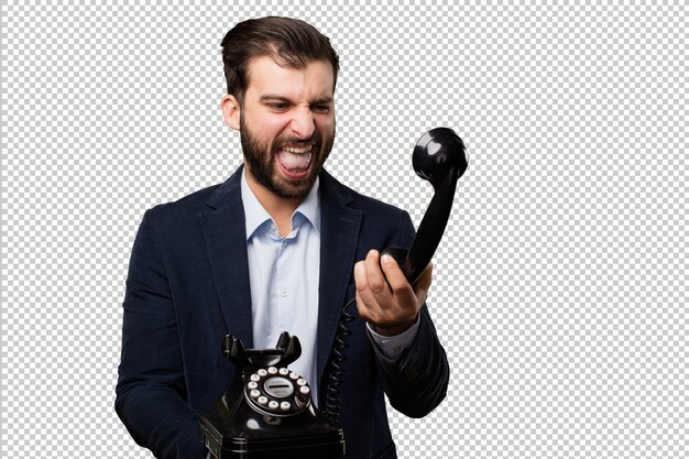 PSD young businessman loser sign