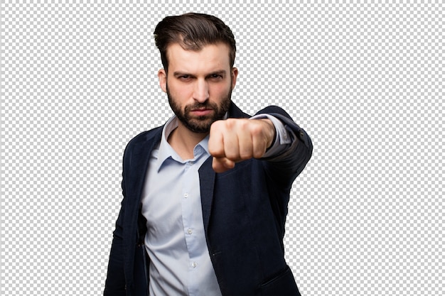 PSD young businessman with a coffee