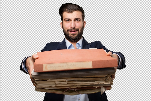 Young businessman with headphones