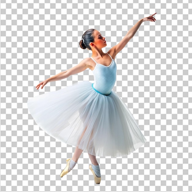 PSD giovane ballerina classica su uno sfondo trasparente
