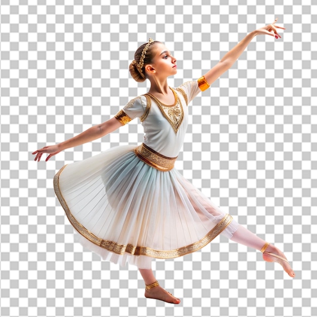 PSD young classical dancer on transparent background