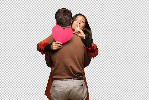 Young cool couple celebrating valentines day 